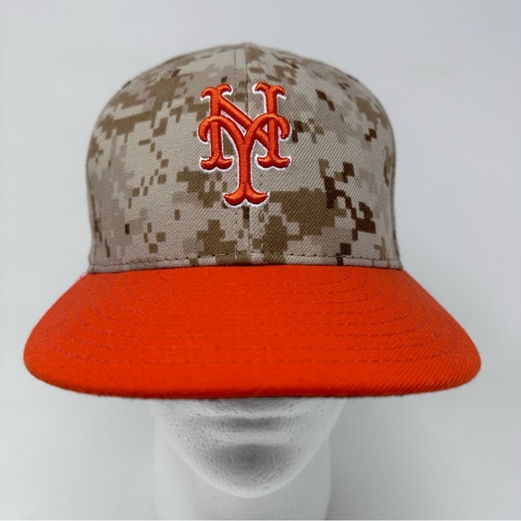 New York NY Mets MLB 2014 Memorial Day USMC Camo New Era 59fifty Hat Size 7 - Picture 1 of 8